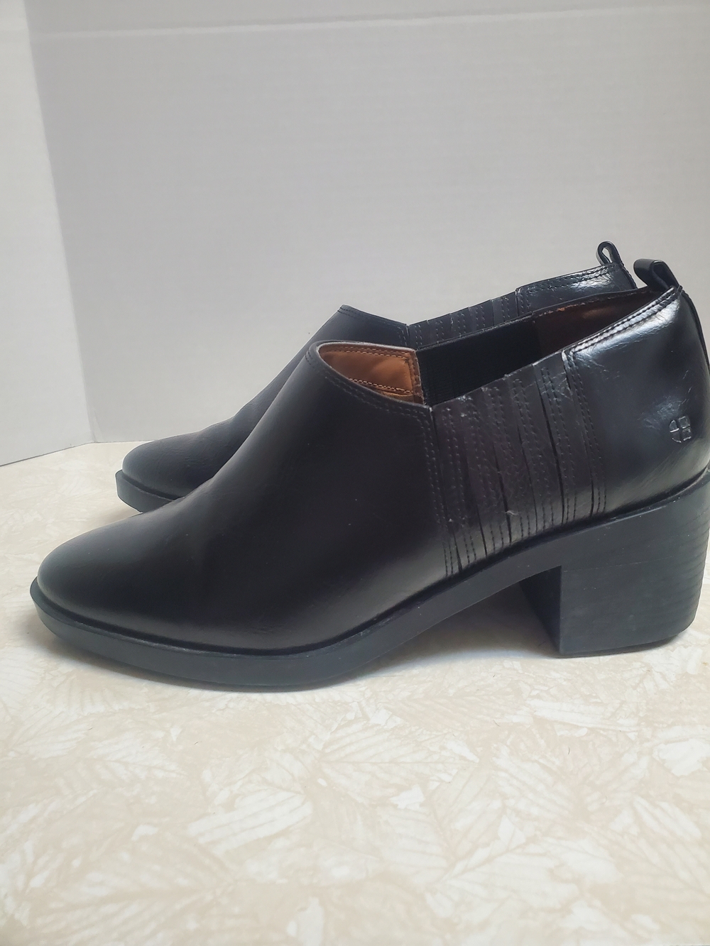 Shoes For Crews Black Leather Slip-On Ankle Booties